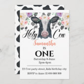 Heilige Kuh Erster Geburtstag Einladung (Vorne/Hinten)