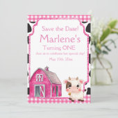 Heilige Kuh erster Geburtstag Save The Date (Stehend Vorderseite)