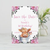 Heilige Kuh Erster Geburtstag Save the Date (Stehend Vorderseite)