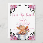 Heilige Kuh Erster Geburtstag Save the Date (Vorne/Hinten)