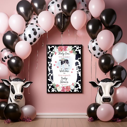 Heilige Kuh, es ist ein Mädchen-Baby-Dusche Willko Poster