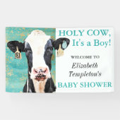 Heilige Kuh Es ist eine junge Babydusche Holstein Banner (Horizontal)