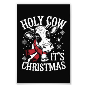 Heilige Kuh Es ist Weihnachten Funny Cow Lover Far Fotodruck