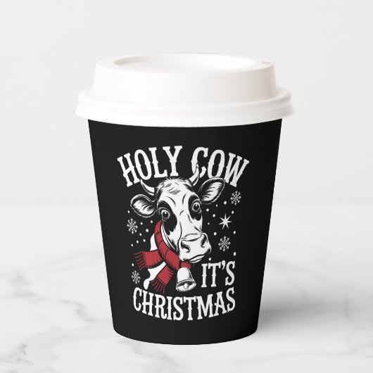 Heilige Kuh Es ist Weihnachten Funny Cow Lover Far Pappbecher (Vorderseite)