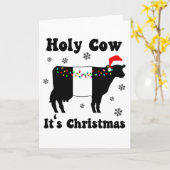 Heilige Kuh Es ist Weihnachten Galloway Beltie Kuh Karte (Gelbe Blume)