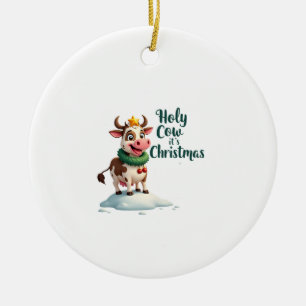 Heilige Kuh Es Ist Weihnachten I Xmas Kuh T-Shirt Keramik Ornament