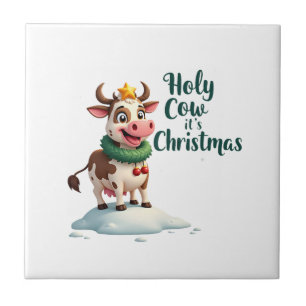 Heilige Kuh Es ist Weihnachten Ich Xmas Kuh T-Shir Fliese