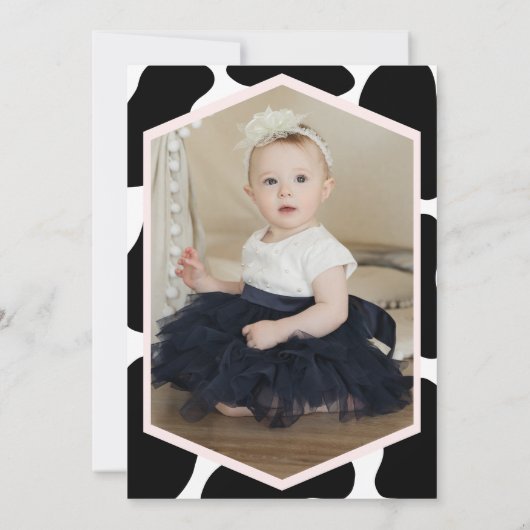 Heilige Kuh Foto Kid Cow Print Niedlich Modern Geb Einladung (Rückseite)