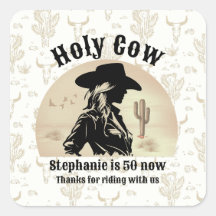 Heilige Kuh Funny Vintag Cowgirl 50. Geburtstag