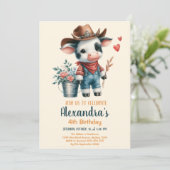 Heilige Kuh Geburtstag Einladung (Stehend Vorderseite)