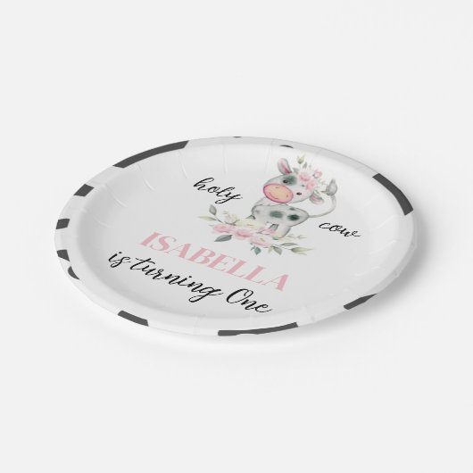 Heilige Kuh Geburtstag Pappteller (Schrägansicht)