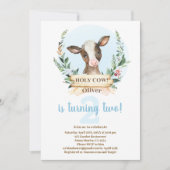 Heilige Kuh Geburtstagsjunge Einladung (Vorderseite)