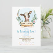 Heilige Kuh Geburtstagsjunge Einladung (Stehend Vorderseite)