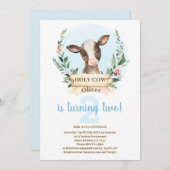Heilige Kuh Geburtstagsjunge Einladung (Vorne/Hinten)