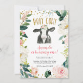Heilige Kuh Girl Floral Geburtstag Einladung (Vorderseite)