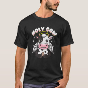 Heilige Kuh Halo Engel Flügel Süße Neuheit Pun T-Shirt