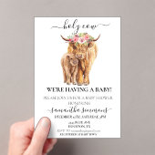 Heilige Kuh Highland Calf Baby Dusche Acryleinladungen (Insitu (Handheld))