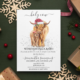 Heilige Kuh Highland Calf Babydusche Weihnachten Einladung