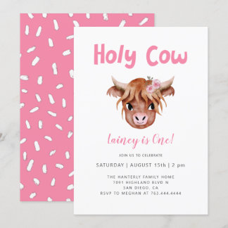 Heilige Kuh Highland Cow Girl Geburtstag Einladung