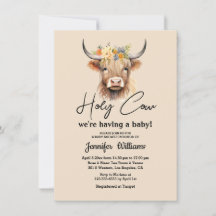 heilige Kuh Highland-Kalb Baby-Party Minimalist