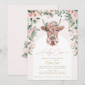 Heilige Kuh Highland Kuh Boho Brautparty Einladung (Vorne/Hinten)