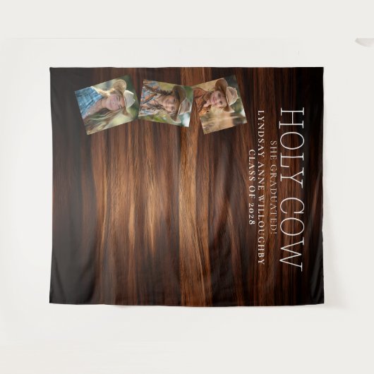 Heilige Kuh! Hintergrund des rustikalen Abschlusse Wandteppich (Vorderseite (Horizontal))