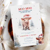 Heilige Kuh Hochland Kuh Elegant Winter Baby Dusch Einladung