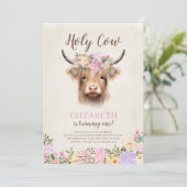 Heilige Kuh Hübsch 1. Geburtstag Party Einladung (Stehend Vorderseite)