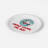 Heilige Kuh ich bin 30 Cartoon Kuh Pappteller (Schrägansicht)