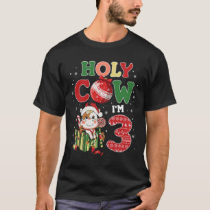 Heilige Kuh Ich bin 3 Geburtstag Junge 3. Kuh Farm T-Shirt