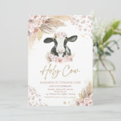 Heilige Kuh ich bin ein Boho Pampas Grass Kuh Gebu Einladung (Stehend Vorderseite)