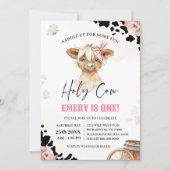 Heilige Kuh Ich bin ein Cowboy Highland Kuh Geburt Einladung (Vorderseite)