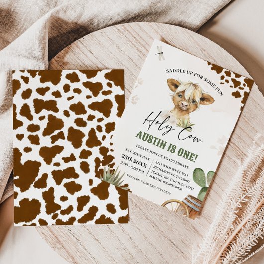 Heilige Kuh Ich bin ein Cowboy Highland Kuh Geburt Einladung