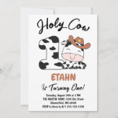 Heilige Kuh Ich bin ein Junge 1. Geburtstag Party Einladung (Vorderseite)