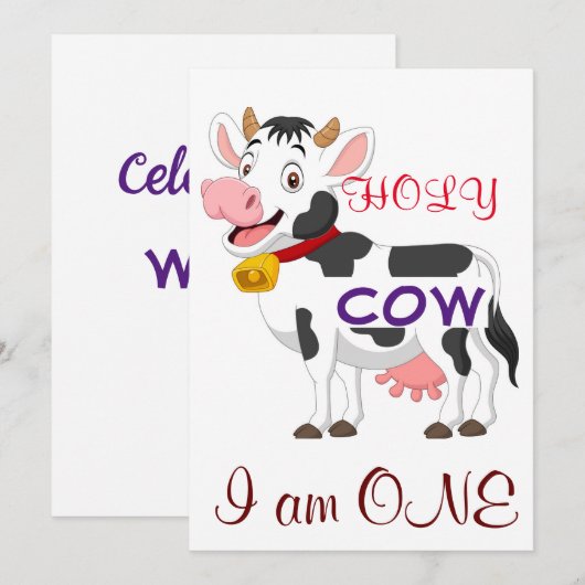 Heilige Kuh Ich bin ein Kind Einladung (Vorne/Hinten)