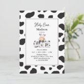 Heilige Kuh Ich bin ein Mädchen oder Junge Baby Er Einladung (Stehend Vorderseite)