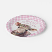 Heilige Kuh Ich bin ein rosa Cowgirl Party Teller (Schrägansicht)