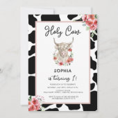 Heilige Kuh Ich bin ein rosa Geburtstag Einladung (Vorderseite)