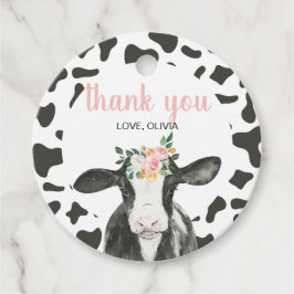 Heilige Kuh Ich bin ein rosafarbener Gingham-Blüte Geschenkanhänger