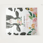 Heilige Kuh Ich bin ein rosafarbener Gingham-Blüte Wandteppich (Vorderseite (Horizontal))