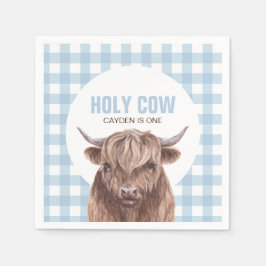Heilige Kuh Ich bin eine blaue Karierte Geburtstag Serviette