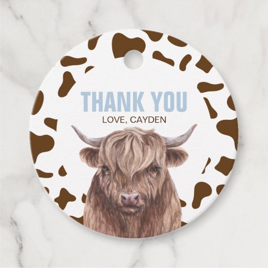 Heilige Kuh Ich bin eine braune Kuh Print Geburtst Geschenkanhänger (Vorderseite)