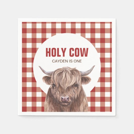 Heilige Kuh Ich bin eine braune Kuh Print Geburtst Serviette (Vorderseite)