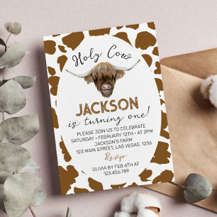 Heilige Kuh ich bin eine Highland Kuh 1. Geburtsta Einladung