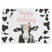 Heilige Kuh Ich bin eine rosa Blüte und Kuh Print Große Geschenktüte (Vorderseite)