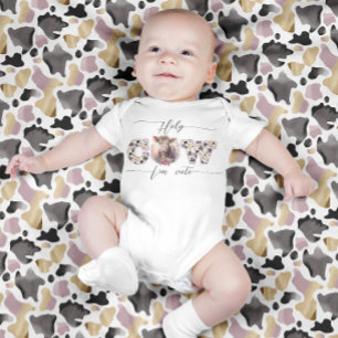 Heilige Kuh Ich bin Niedlich Pink Farm Animal Birt Baby Strampler