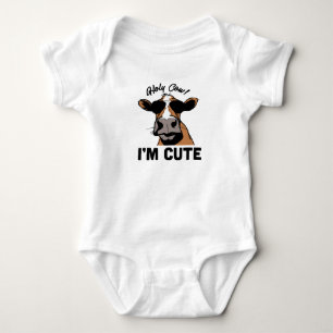 Heilige Kuh Ich Bin Süß Lustiger Kuh Baby Bodysuit Strampler