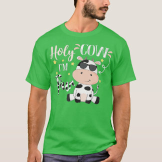 Heilige Kuh ich bin vier Kuh Farm Thema Geburtstag T-Shirt