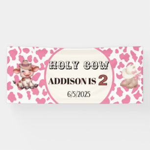 Heilige Kuh ich bin zwei Kuh Druck Geburtstagsbann Banner
