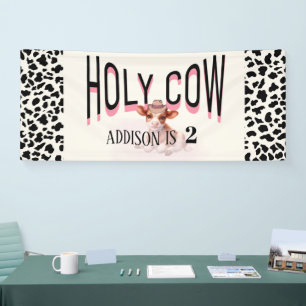 Heilige Kuh ich bin zwei Kuh Druck Geburtstagsbann Banner
